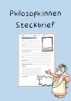 Vorschau - Arbeitsblätter - Philosoph:innen Steckbrief Vorlage - sofort einsetzbar - Deckblatt