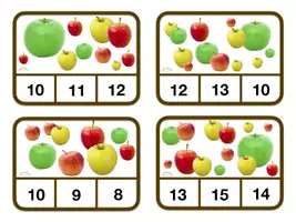 Vorschau - Arbeitsblätter - Klammerkarten / Zählkarten: ÄPFEL (auch zum Selbstbeschriften) - MIT LÖSUNG (binnendifferenziert) - Seite 3