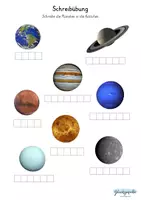 Vorschau - Arbeitsblätter - Schreibübungen, Scramble und Wörtersuche, Planeten - Seite 2
