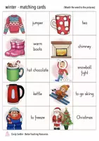 Vista previa - Juegos / Gamificación - winter English ESL matching cards - página 3
