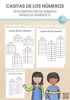 Vista previa - Unidades / Secuencias / Situaciones de Aprendizaje - CASITAS DE LOS NÚMEROS descomposición numérica rango de números 10 - Portada
