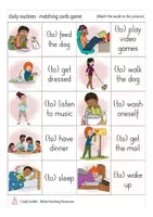 Vista previa - Juegos / Gamificación - daily routines English matching cards game - página 1