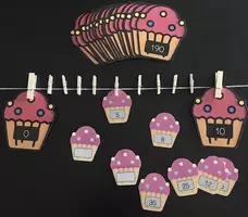 Aperçu - Apprentissages en autonomie - Droite numérique - Cupcakes - Page de couverture