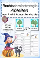 Vorschau - Arbeitsblätter - Rechtschreibstrategie Ableiten Wörter mit ä und äu - Deckblatt