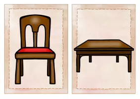 Vorschau - Fördermaterial/Inklusion - Englisch/ Deutsch/ DaZ - furniture/ Möbel - flashcards/ Bildkarten, mit Wortkarten - Seite 1