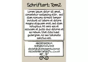 Vorschau - selbst erstellte Schriftarten - Schriftart: Tom2 (privat und kommerziell einsetzbar) - Deckblatt