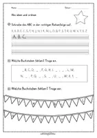 Vorschau - Arbeitsblätter - Ordnen nach dem ABC - Klasse 1-2 - Deckblatt