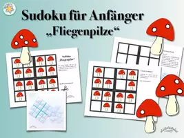 Vorschau - Arbeitsblätter - SUDOKU „FLIEGENPILZE“ (Anfänger & Sudoku-Puzzle) (Herbst, Silvester, Neujahr) - Seite 2