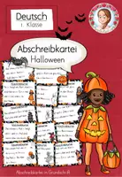Vorschau - Stationenlernen - Abschreibkartei zu Halloween in Grundschrift (1. Klasse) - Deckblatt