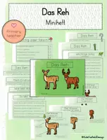 Vorschau - Unterrichtsreihen - Das Reh - Arbeitsheft - Tiere des Waldes - Deckblatt