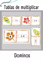 Vista previa - Juegos / Gamificación - Dominos: Tablas de multiplicar (otoño) - Portada