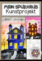 Vorschau - Mal- und Bastelvorlagen - Mein Spukhaus - Kunstprojekt (fertig geplante Kunststunde) - Deckblatt