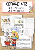 Vorschau - Anderer Materialtyp - Ernährung - Differenzierte Tafel-, Abschreib- und Ansagetexte - Deckblatt