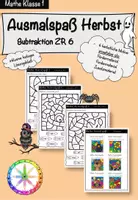Vorschau - Arbeitsblätter - Ausmalspaß - Subtraktion ZR 6 (Klasse 1) - Deckblatt
