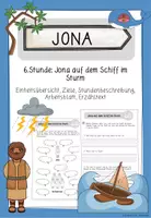 Vorschau - Stundenentwürfe - Jona: Jona auf dem Schiff im Sturm (6.Stunde) - Deckblatt
