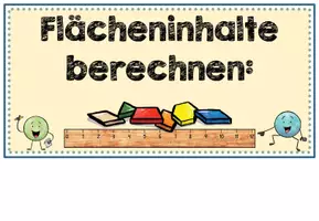 Vorschau - Fördermaterial/Inklusion - Merkposter Ebene Figuren Vierecke. Flächeninhalt berechnen - Seite 1