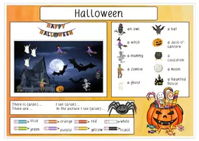 Vorschau - Arbeitsblätter - Halloween - Bild als Sprechanlass (mit Hilfen) - Seite 2