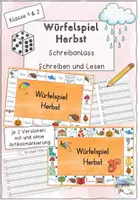 Vorschau - Arbeitsblätter - Würfelspiel Herbst: Schreiben und Lesen - Deckblatt
