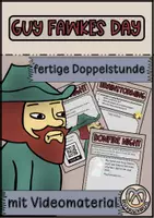 Vorschau - Arbeitsblätter - Bonfire Night, Guy Fawkes Day - Brainstorming,Video&Writing - Deckblatt