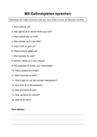 Vorschau - Stundenentwürfe - DAF/DAZ Materialpaket - A1, A2 - Mit Akkusativ- und Dativobjekten sprechen - 4 Sprechanlässe daf, daz, Konversation, Deutsch, Sprechübung, Akkusativ, Dativ, 4 Fälle, Kasus - Seite 1