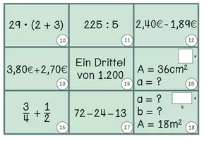 Vorschau - Spiele - 27 Aufgabenkärtchen Kopfrechnen 2 ab Klasse 6 - Seite 3