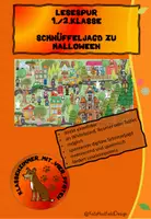 Vorschau - Spiele - Interaktive Lesespur Halloween für die 1./2. Klasse, Lesespurgeschichte, Lesen, Herbst, Herbstgeschichte - Deckblatt