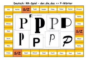 Vorschau - Spiele - A3-der,die,das - Spiel zu "P-Wörtern" mit Lösung - Deckblatt