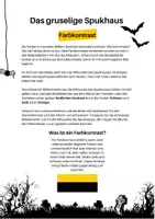 Vorschau - Mal- und Bastelvorlagen - Hell-Dunkel-Kontrast: Das gruselige Spukhaus / Scherenschnitt / Halloween (Kunst 4.-5. Klasse) - Seite 1