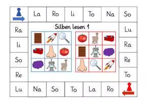 Vorschau - Spiele - Bingospielfeld "Silben lesen 1" (Anfangssilbe) - Seite 1