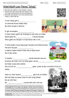 Vorschau - Arbeitsblätter - Arbeitsblatt "Schule" + Onlineübung & MP3 + Infografik - Deckblatt
