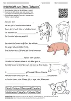 Vorschau - Arbeitsblätter - Lernposter + Arbeitsblatt "Schweine" + Onlineübung & MP3 + Mindmap + Infografik - Seite 1