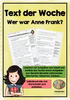 Vorschau - Arbeitsblätter - Text der Woche: Wer war Anne Frank? - Deckblatt