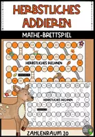Vorschau - Arbeitsblätter - Brettspiel - Herbstliches Addieren im ZR 20 - Das Leiter- und Rutschenspiel - Deckblatt
