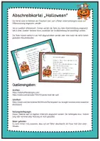 Vorschau - Arbeitsblätter - Abschreibkartei Halloween mit Abschreibseiten - Deckblatt