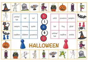 Vorschau - Spiele - Halloween – Bingo-Spiel mit Hilfekarte – Game – Englisch - Seite 2
