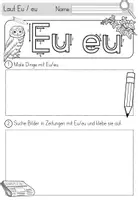 Vorschau - Stundenentwürfe - Buchstaben / Laut Eu/ eu - Arbeitsblätter zur Einführung inklusive Geschichte - Buchstabeneinführung Arbeitsblätter - Seite 3