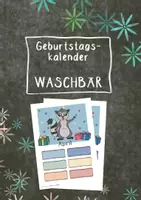 Vorschau - Mal- und Bastelvorlagen - Geburtstagskalender WASCHBÄR - zum Beschriften mit 6 Namen - Deckblatt