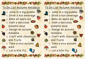 Vorschau - Bildkarten - To-do-Liste Herbstferien Englisch 🍁 | Fall Break Bucket List | Feriengrüße für Schüler:innen - Seite 2