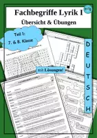 Vorschau - Arbeitsblätter - Fachbegriffe LYRIK I: Merkblatt, Übungen & Spiele für die Unterstufe - SPARPAKET - Seite 3