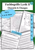Vorschau - Arbeitsblätter - Fachbegriffe LYRIK II: Merkblatt, Übungen & Spiele für die Mittelstufe- SPARPAKET - Seite 1