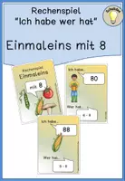 Vorschau - Spiele - Rechenspiel "Ich habe wer hat" Einmaleins mit 8 - Deckblatt