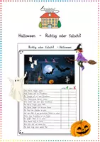 Vorschau - Arbeitsblätter - *FREEBIE* Halloween - Richtig oder falsch? - Deckblatt