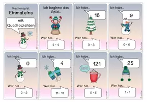 Vorschau - Spiele - Rechenspiel "Ich habe wer hat" Einmaleins Quadratzahlen - Seite 3