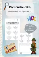Vorschau - Unterrichtsreihen - Rechendreiecke : Forscherheft und Tippkarten (Kl. 1) - Deckblatt