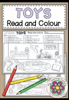 Vista previa - Hojas de trabajo - TOYS - Read and Colour - Portada