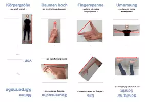 Vorschau - Mal- und Bastelvorlagen - Körpermaße als Faltbuch (8 auf 1) - Seite 1