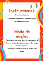 Vista previa - Juegos / Gamificación - Juego de parejas de las vocales de halloween - página 1
