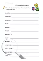 Vorschau - Arbeitsblätter - AB Fehlende Buchstaben & Wortgrenzen - LRS Training - Seite 1