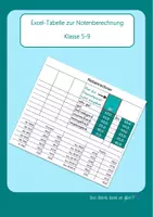 Vorschau - Lehrpläne/Lehrermaterial - Excel-Tabelle zur Notenberechnung - Deckblatt