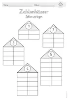 Vorschau - Arbeitsblätter - Zahlenhäuser: Zahlzerlegung Zahlenraum 10 (inkl. Vorlage) - Seite 3